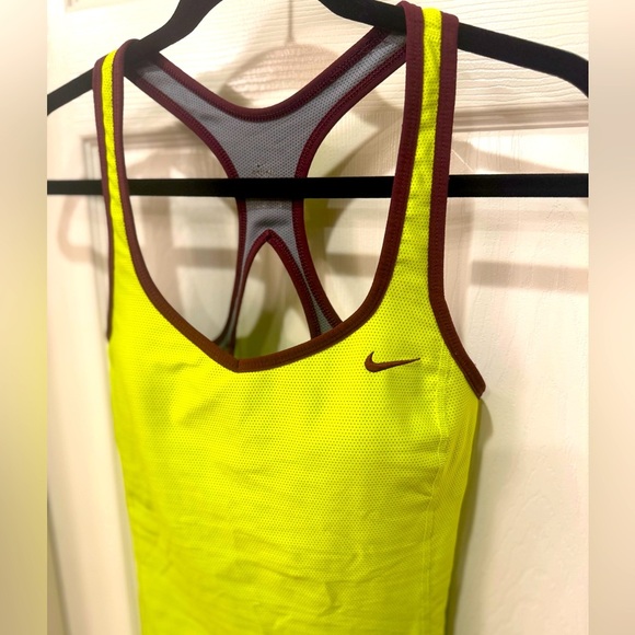 Nike Dri-FIT Yellow and Maroon Tank Size: M - Picture 2 of 4